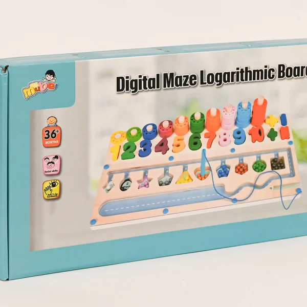 Edukačná počítadlo drevené s číslami, krúžkami a tvarmi MONTESSORI