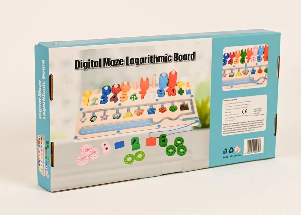 Edukačná počítadlo drevené s číslami, krúžkami a tvarmi MONTESSORI