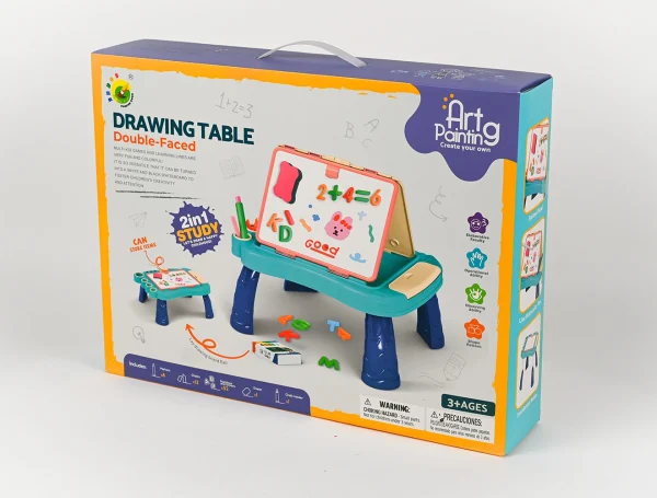 Obojstranná kresliaca tabuľa na stôl 2v1