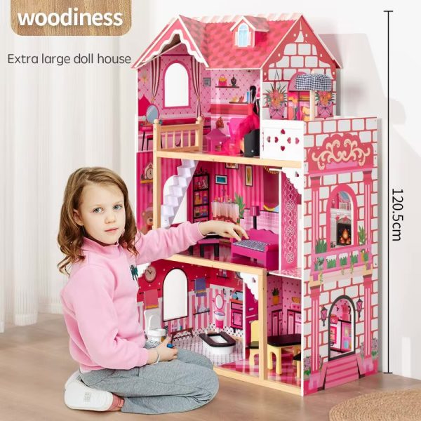 Drevený domček pre bábiky –  Luxusná vila pre princezné 120cm!