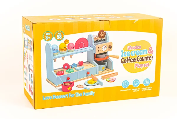 Drevená kaviareň a zmrzlináreň 58 dielov