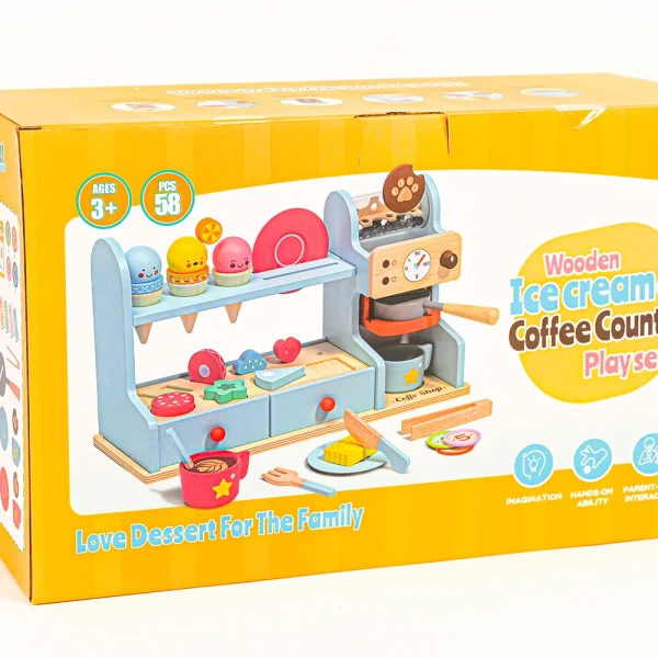 Drevená kaviareň a zmrzlináreň 58 dielov