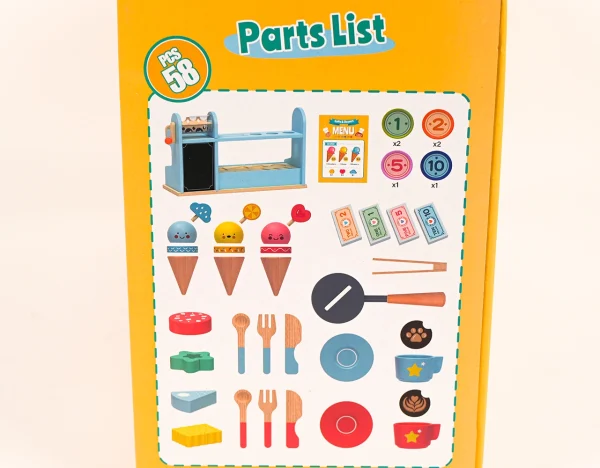 Drevená kaviareň a zmrzlináreň 58 dielov