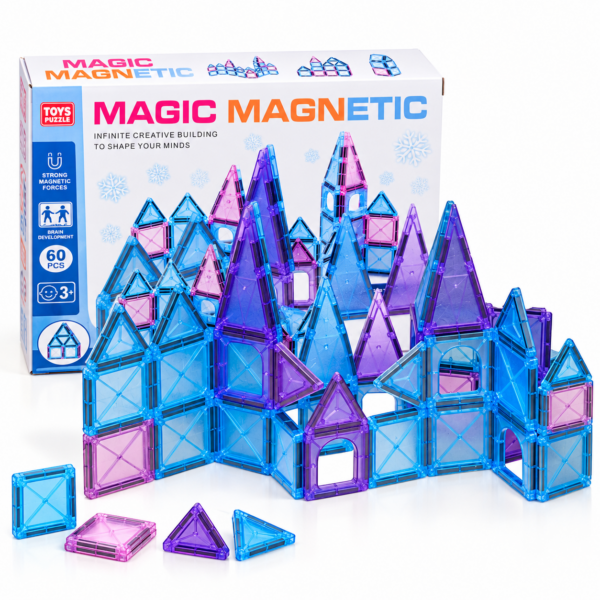 E27E3762-8F12-41D6-9CBE-4888D19C37A5 Magic Magnetic Building Blocks 60 ks - AKCIA 1+1 ZADARMO