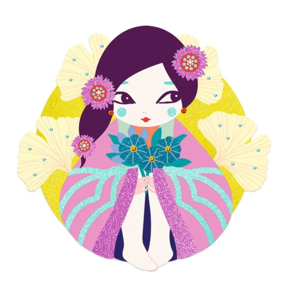 Sypanie trblietok a lepenie kamienkov Onnanoko