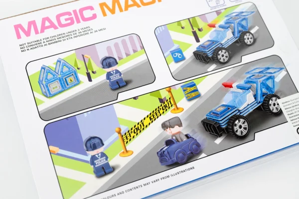 Magnetická stavebnica – Policajné auto 35ks