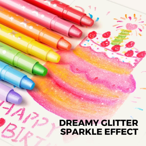 Jarmelo Jemné voskovky Umývateľné Glitter 24 ks