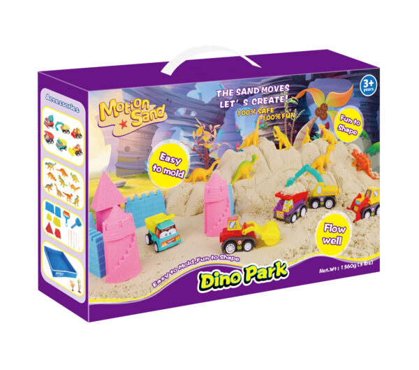 MS-23恐龙乐园效果图(2) Motion Sand Dinosaur Park – veľká kreatívna sada s kinetickým pieskom (1360 g)