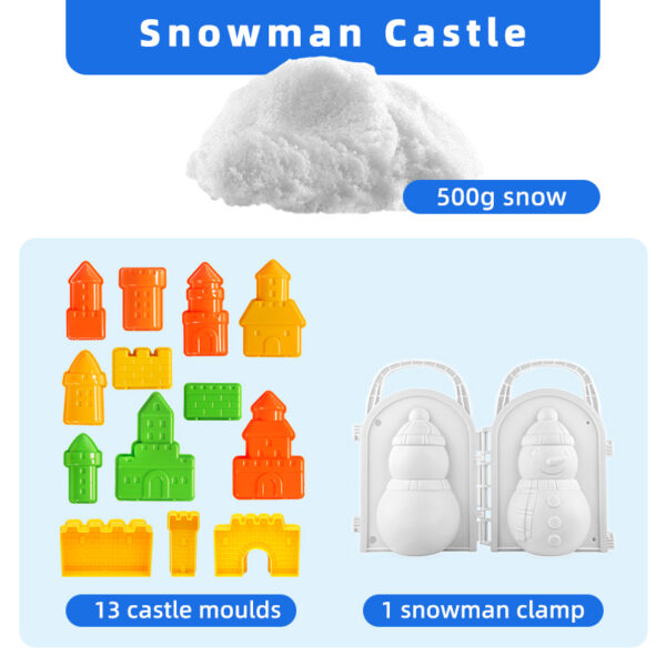 Snow Fairy – Snowman Castle – modelovací sneh v kufríku (500 g)