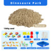 新色太空沙配置主图-MS-23 Motion Sand Dinosaur Park – veľká kreatívna sada s kinetickým pieskom (1360 g)