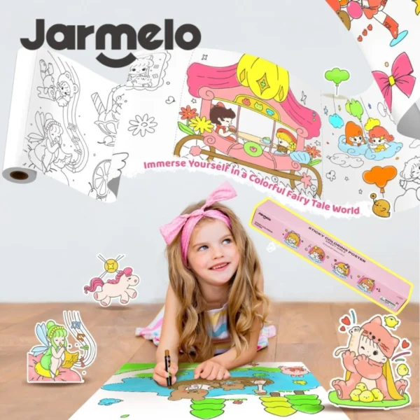 Jarmelo Samolepiaca omaľovánka v rolke Sweet girls 3 m