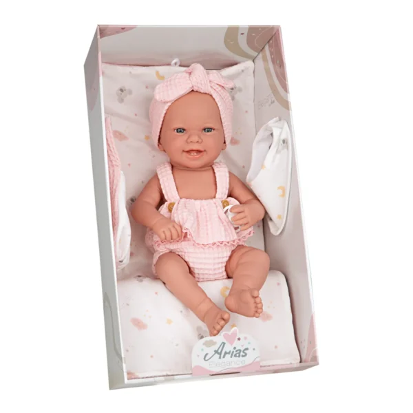 IMG_2767 Bábika Arias Elegance Zoe 42 cm s vôňou vanilky, prebaľovacou podložkou