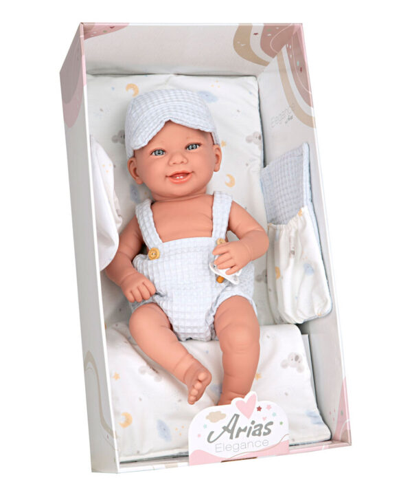 IMG_2781 Bábika Arias Elegance Zoe 42 cm s vôňou vanilky, prebaľovacou podložkou a podbradníkom
